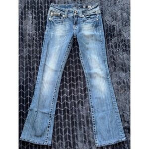 Miss Me Women's Bootcut Embellish Blue Denim Mid Rise Medium Wash Size 29